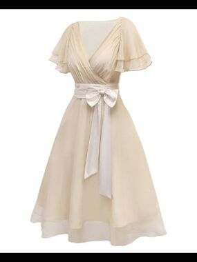 Retro Stage 1950's Chiffon Dress with Sash